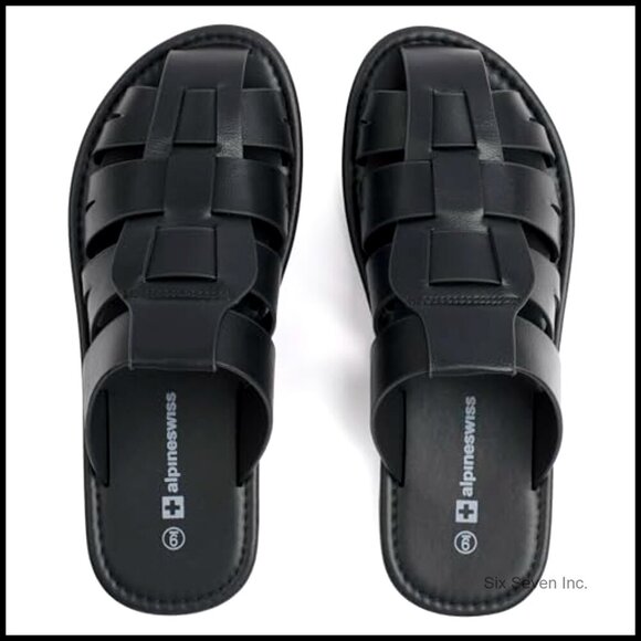 Men\'s Vegan Leather Fisherman Sandals Dressy Summer Slides Anti-Slip Comfort main image 4